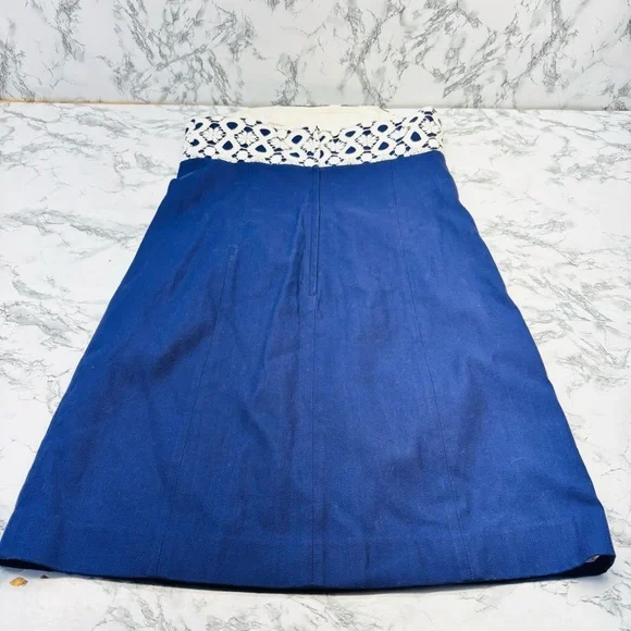 Lilly Pulitzer Bowen Navy Strapless Mini Dress with White Crochet Bust size 10 - Picture 14 of 15
